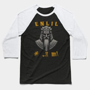 Creepy Sumerian God Enlil: Mesopotamian Majesty Baseball T-Shirt